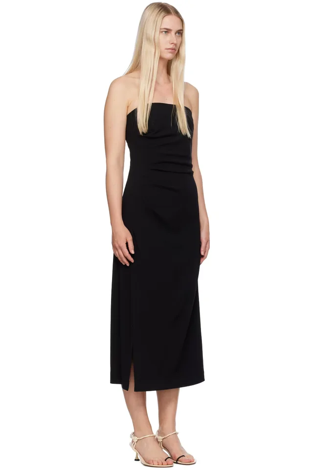 Proenza Schouler Black Shira Midi Dress, photo 2 of 2 from SSENSE