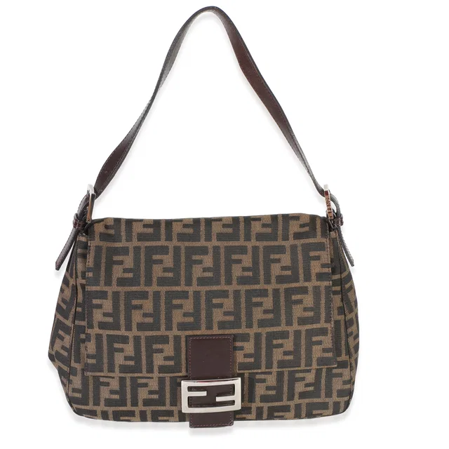 Fendi Brown Zucca Canvas Mama Baguette Bag in Brown Canvas from myGemma