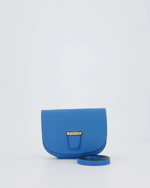 Hermès Mini Convoyeur Bag in Blue Swift leather from Sellier