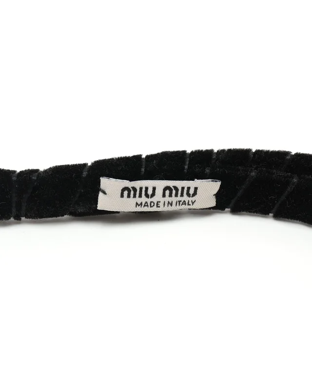 Miu Miu Velvet Pearl Headband in Velvet from A Retro Tale, photo 3 of 4
