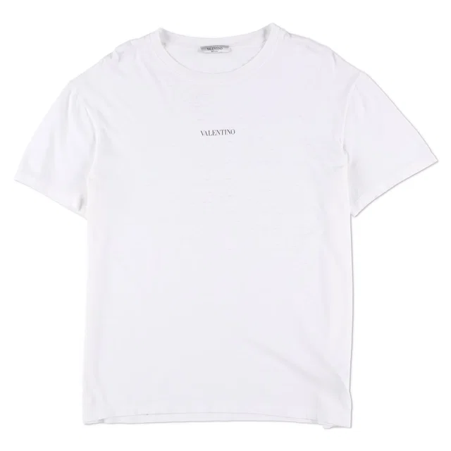 Valentino Garavani White Logo Print Cotton T-Shirt in White from HEWI