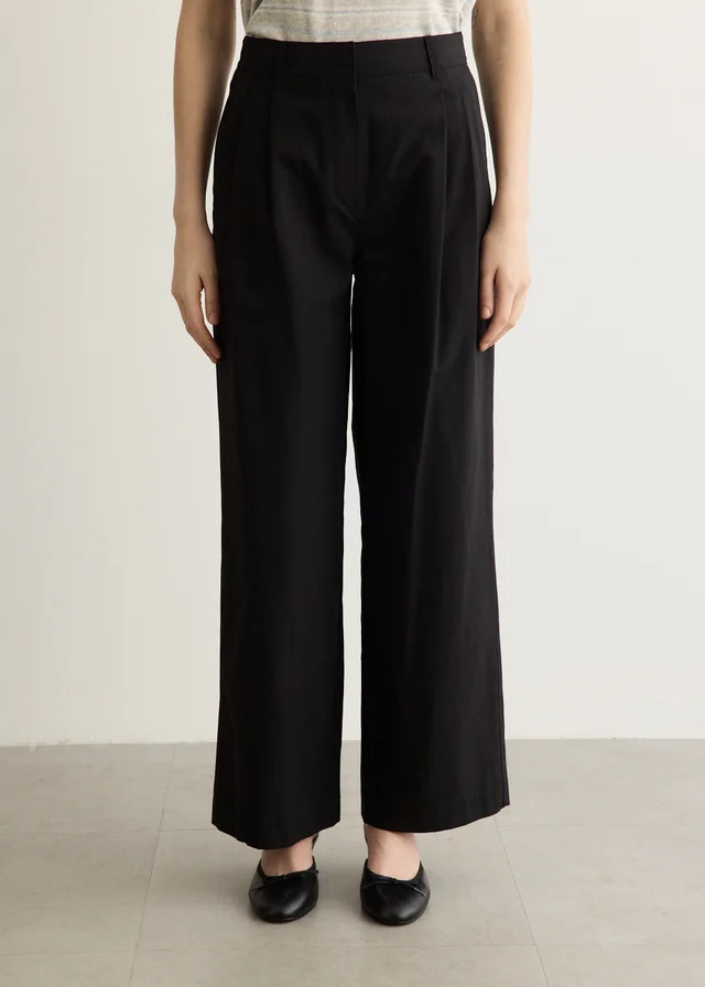 DUNST Double Pleated Chino Pants in Black from Incu, photo 1 of 1