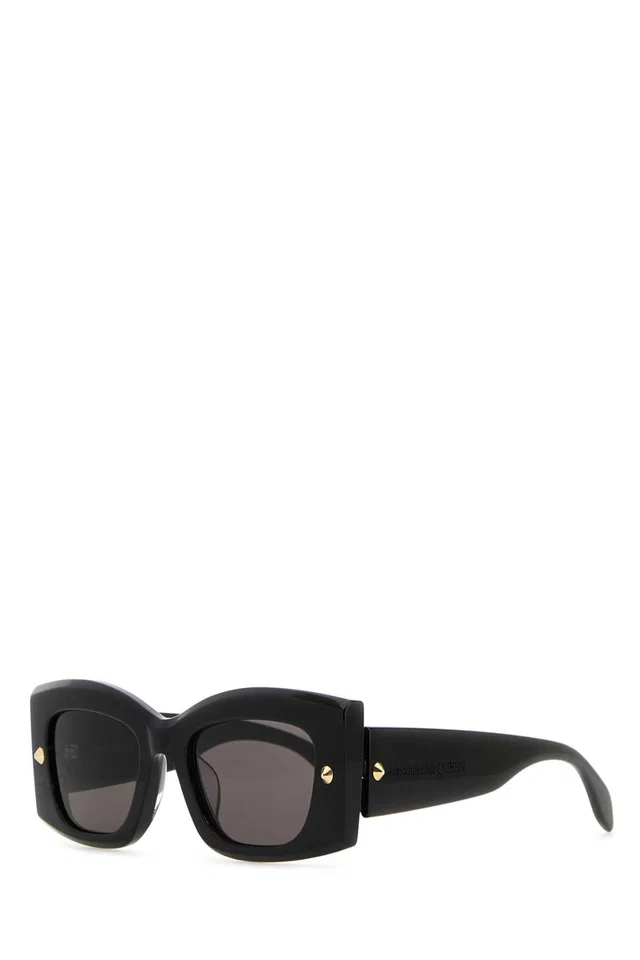 Alexander McQueen Am0426s Black Acetate Sunglasses — Exterior in Black from HEWI