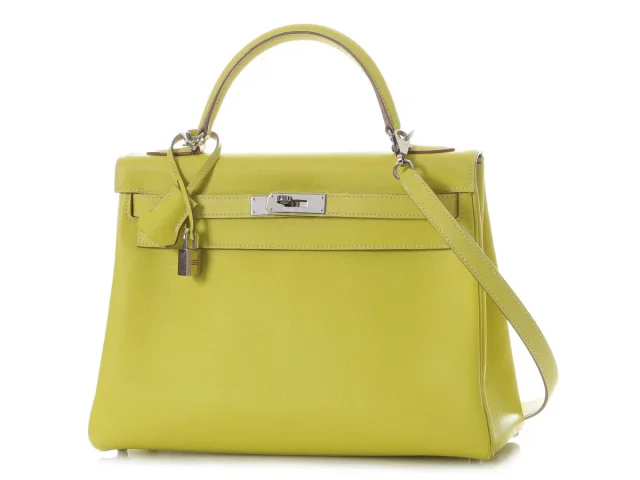 Hermès Lime Epsom and Gris Perle Candy Collection Kelly 32 in Grey Epsom leather from Ann's Fabulous Finds, photo 2 of 11