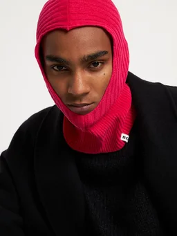 Bonsai Ribbed Beanie with Hood in 93% Cotton, 7% Lycra®, photo 3 of 4 from LUISAVIAROMA