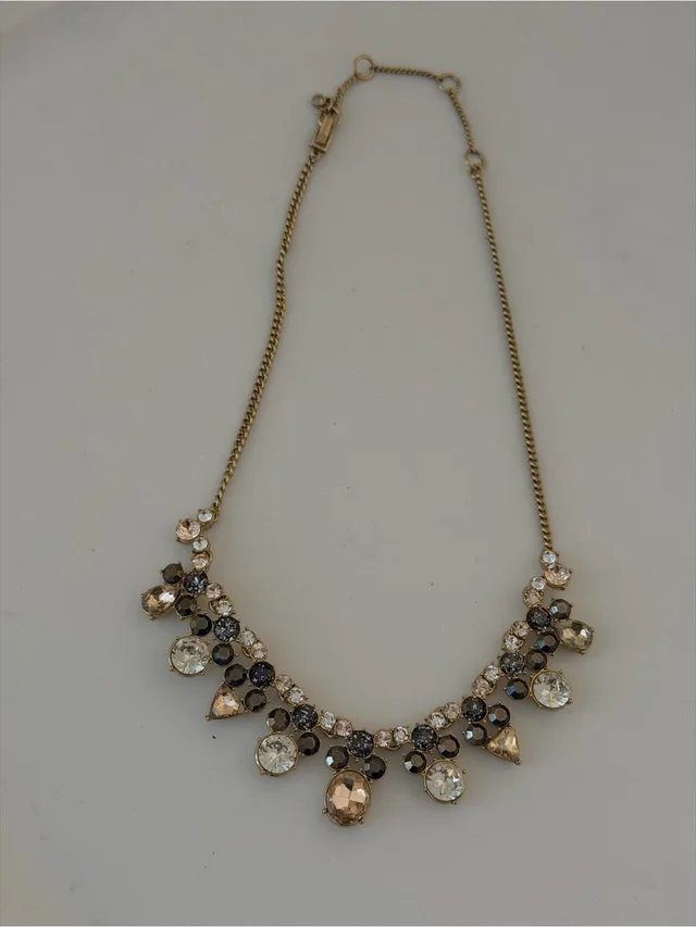 Givenchy Tone Necklace With Grey, Champagne And White Crystals in gold from Poshmark