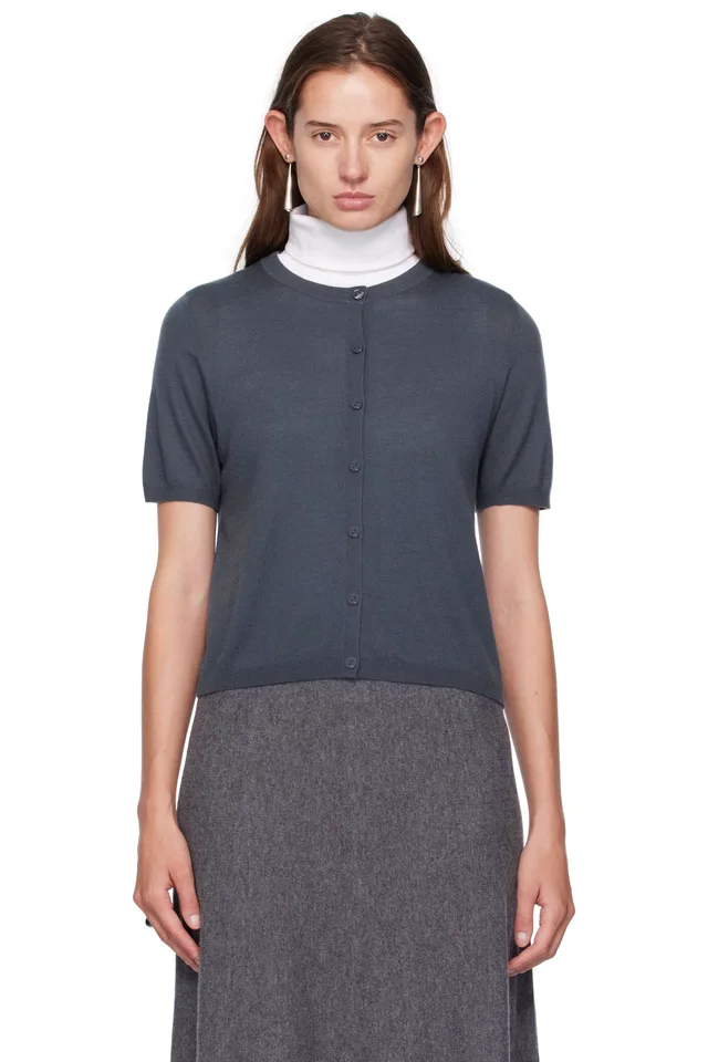 Navy Cashmere Cardigan, image 1 of 1 from SSENSE