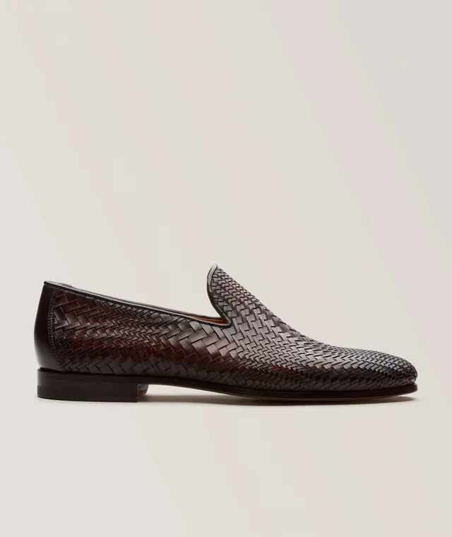 Magnanni Venetian Woven Leather Loafers in Brown Leather from Harry Rosen, photo 1 of 1