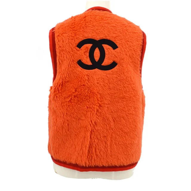 Chanel Fall 1994 CC Fur Vest #34 in Cashmere from AMORE Vintage Tokyo