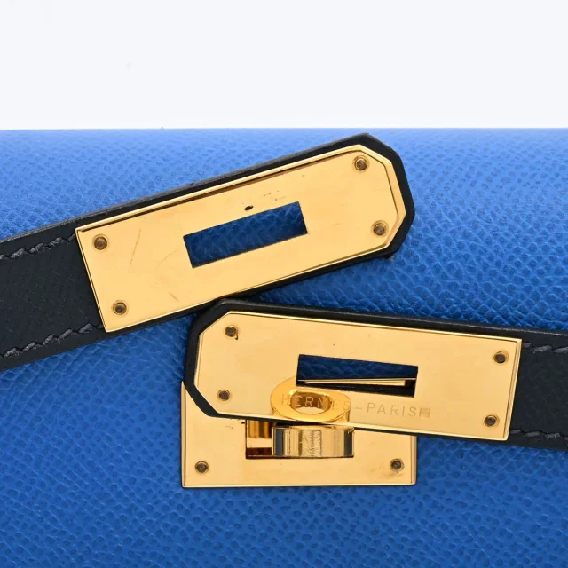 Hermès 1995 Kelly 32 Bleu France/Bleu Indigo in Blue from VINTAGE QOO TOKYO, photo 11 of 18