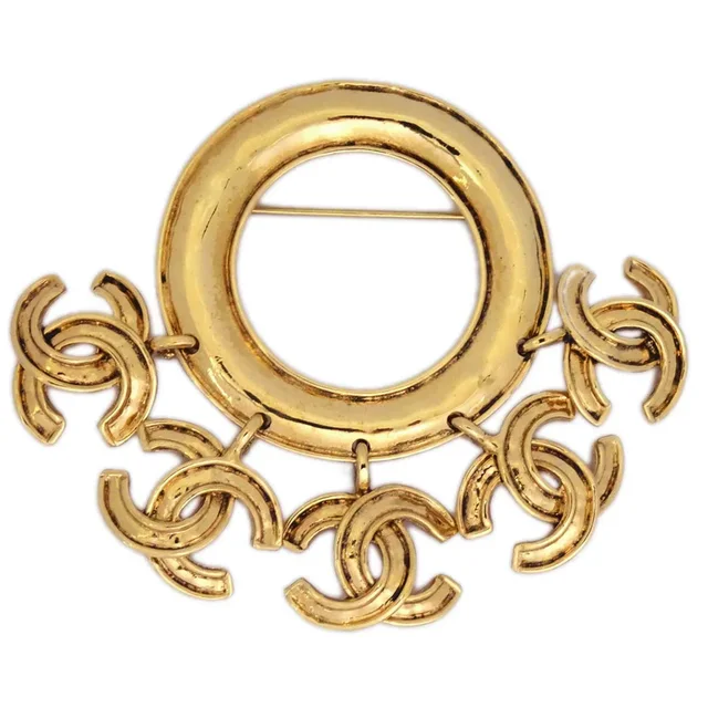 Chanel Brooch Pin Gold 94P in Gold from AMORE Vintage Tokyo