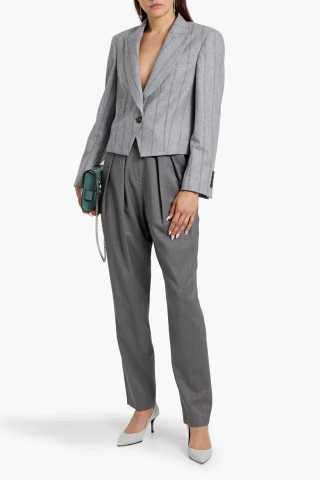 Brunello Cucinelli Pinstriped Wool-Blend Blazer, photo 2 of 4 from THE OUTNET