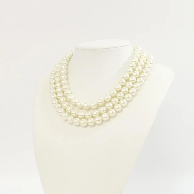 CELINE necklace in WHITE / GOLD metal fittings Length: 39-42cm Width: 3cm from KOMEHYO, photo 5 of 5