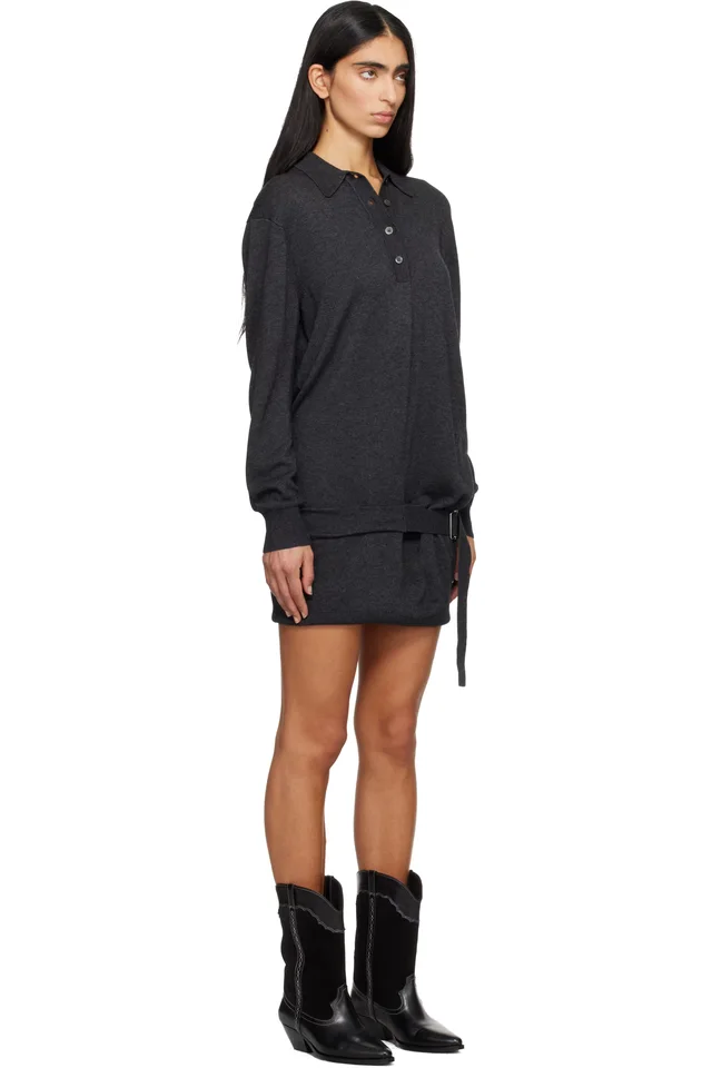 Isabel Marant Gray Bathilde Essential Fluid Knit Minidress, photo 2 of 4 from SSENSE