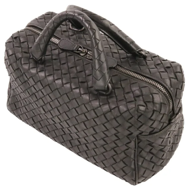 Bottega Veneta Intrecciato Leather Mini Boston Bag in Black Woven leather from LuxUness, photo 7 of 14