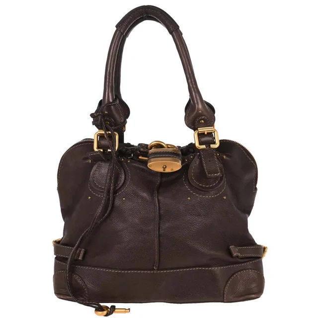 Chloé Brown Paddington Dome Handbag in Brown Leather from AMORE Vintage Tokyo