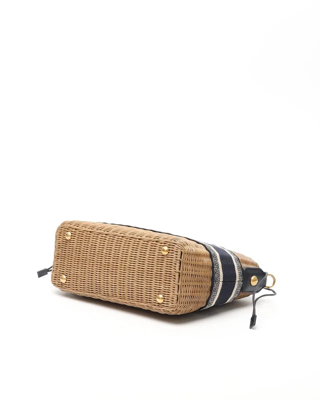 Dior Large Oblique Jacquard Wicker Basket Bag in Raffia from A Retro Tale, photo 4 of 12