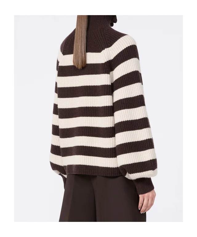 Max Mara Relaxed-cut wool and cashmere sweater - Dark brown, photo 4 of 5 from SENSER