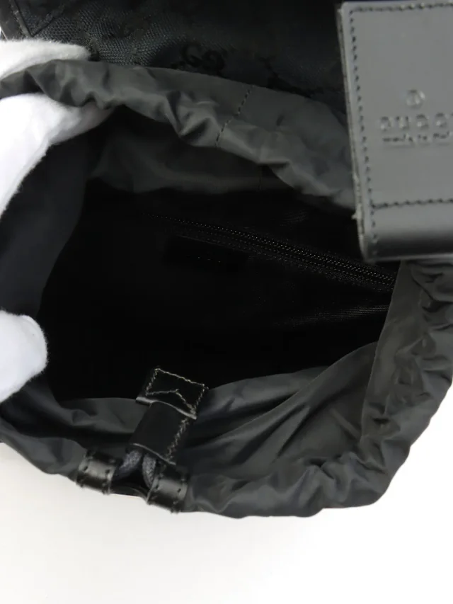 Gucci GG Canvas Backpack Black in Black Canvas from VINTAGE QOO TOKYO, photo 5 of 13