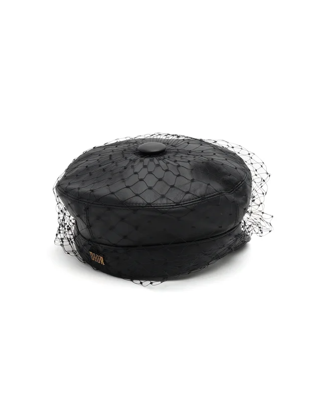 Dior Leather Newsboy Cap, Size 57 in Leather from A Retro Tale, photo 2 of 2