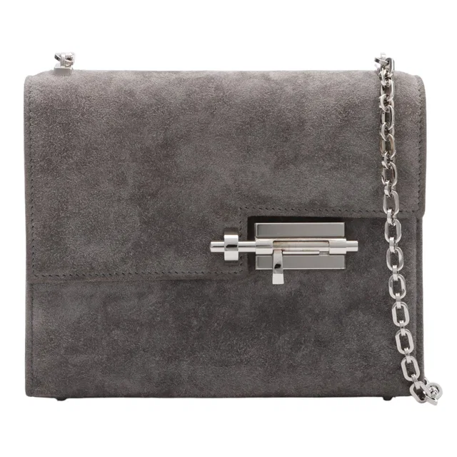 Hermès Verru Chain Mini Grey, made in 2016 in Grey Suede from VINTAGE QOO TOKYO