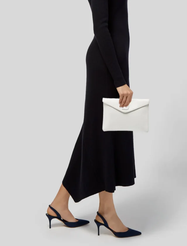 Delvaux Leather Clutch in white Leather from The RealReal, photo 2 of 6