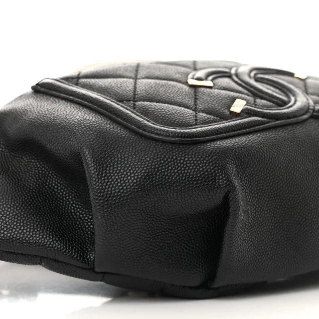 Chanel Caviar Quilted Filigree Waist Bag Black in Black Caviar leather from FASHIONPHILE, photo 9 of 15