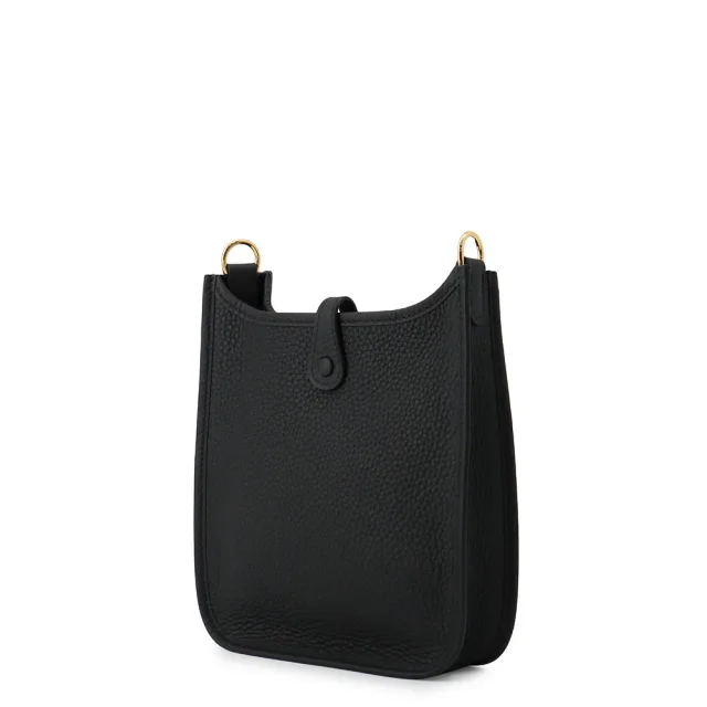 Hermès Evelyne Long Black Taurillon Clemence Size TPM in Black Clemence leather from GALLERY RARE, photo 3 of 7