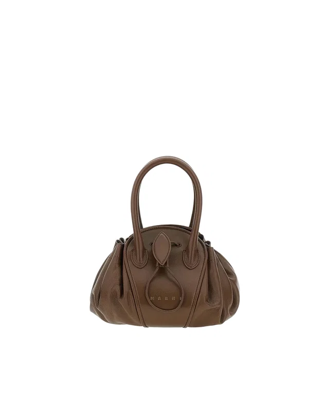 Marni Top Handle Bag — Brown in Brown Leather from HEWI