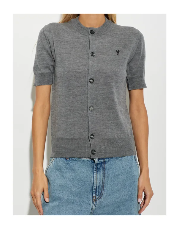 Ami Paris AMI Ami de Coeur Short-Sleeved Cardigan, photo 2 of 5 from SENSER