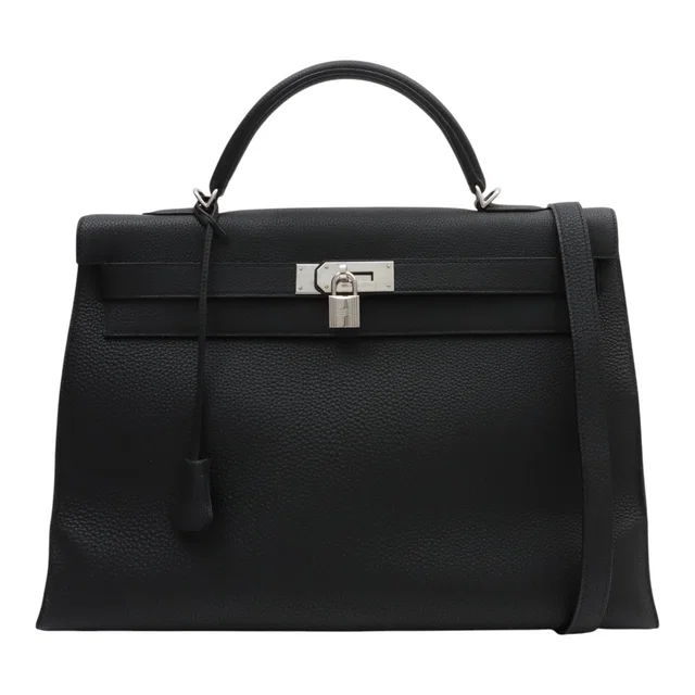 Hermès 2004 Kelly 40 Black in Black Togo leather from VINTAGE QOO TOKYO