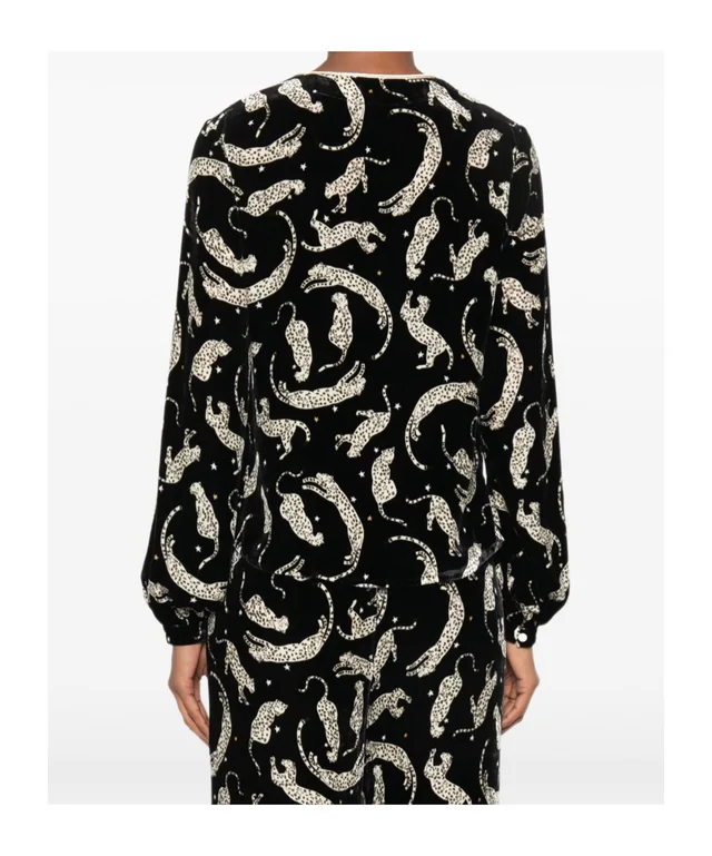 Forte Forte leopard-print velvet-effect top, photo 4 of 5 from SENSER
