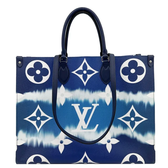 Louis Vuitton Onthego GM Monogram Escale Canvas Shoulder Bag Blue in Blue Canvas from Dallas Designer Handbags