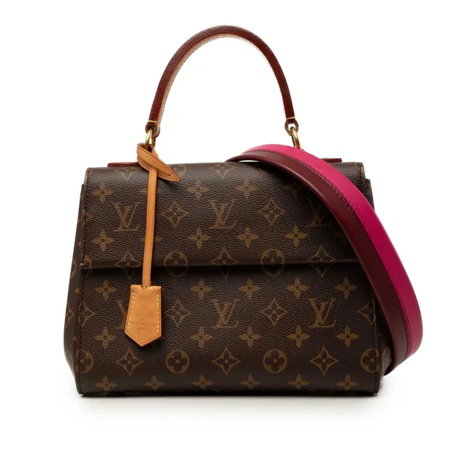 Brown Louis Vuitton Monogram Cluny BB Satchel in Brown Coated canvas from Designer Revival