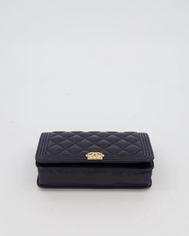 Chanel Navy Boy Wallet on Chain Bag in Navy Caviar leather from Sellier, photo 19 of 19