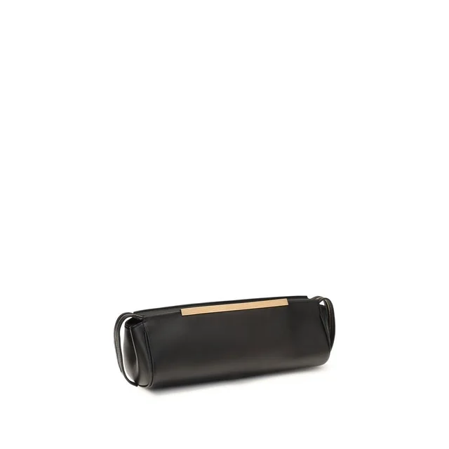 Khaite Black Calf Leather Bos Taurus Clutch Bag in Black Calfskin from HEWI, photo 2 of 2