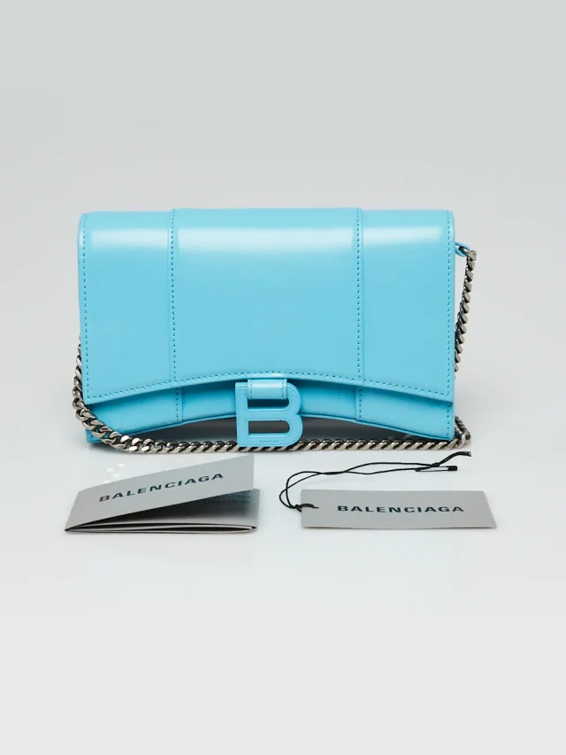 Balenciaga Azur Calfskin Leather Hourglass Chain Crossbody Bag in Calfskin from Yoogis, photo 10 of 10