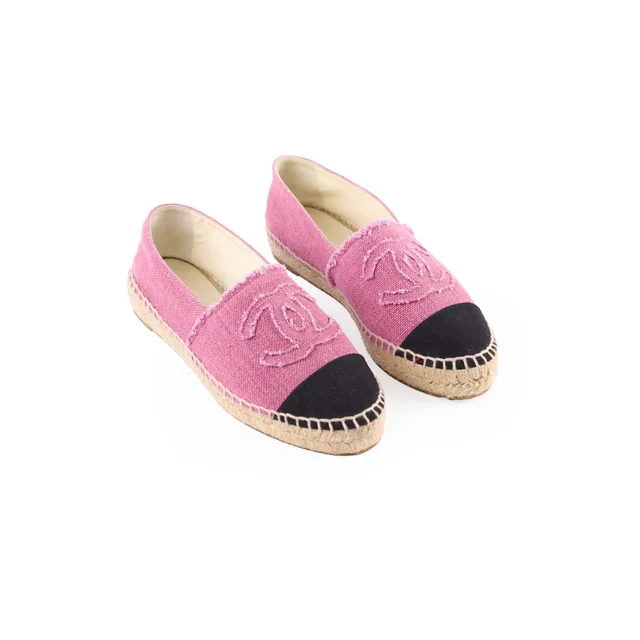 Chanel CC Espadrilles Pink - Size 35 in Pink Denim from The Purse Affair