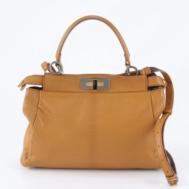 Fendi Peekaboo Leather 2-Way Shoulder Bag Crossbody Hand Tote in Leather from The Reluxe