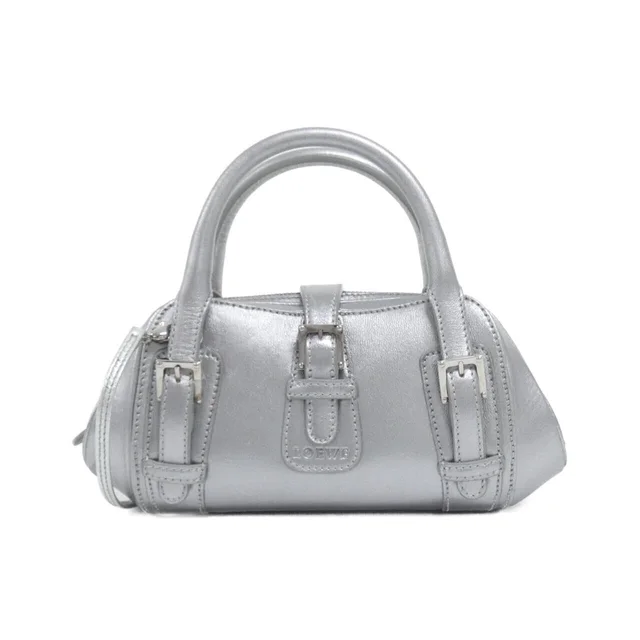Loewe Senda Bag in SILVER / SILVER metal fittings metallic leather from KOMEHYO