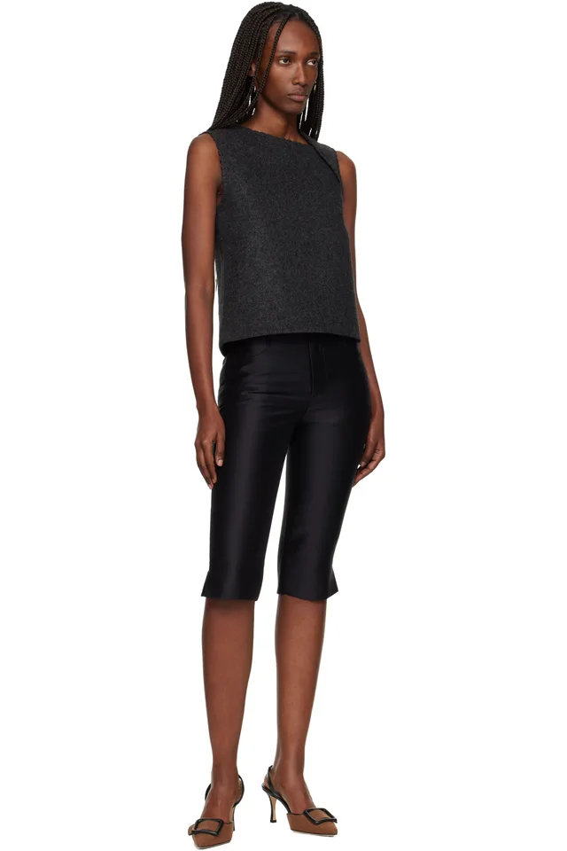 SHUSHU/TONG Gray Asymmetric Neckline Vest, photo 4 of 4 from SSENSE