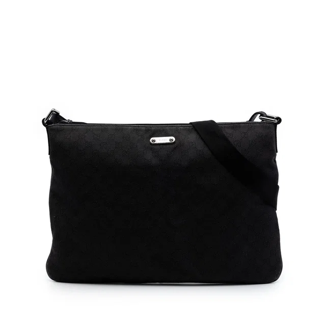 Black Gucci GG Denim Crossbody in Black Denim from Designer Revival