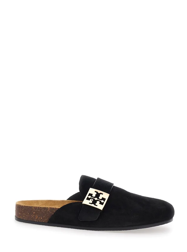 Tory burch 'Mellow' Black Slip-On Mules with Gancini buckle in Suede Black Women in Black 100% Bovine, photo 2 of 7 from Gaudenzi Boutique