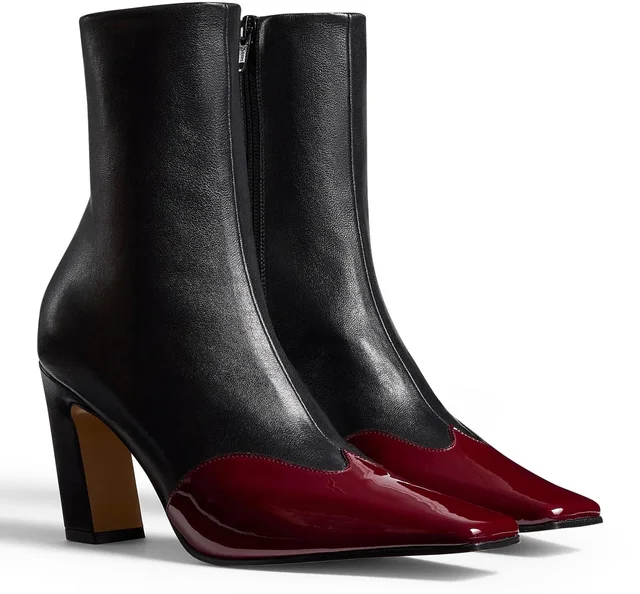 KHAITE Nevada stretch ankle boots in Black Nappa with soft patent calf (80% lambskin, 20% calfskin), photo 3 of 5 from 24S (US)