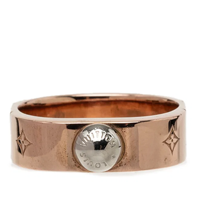 Pink Louis Vuitton Rose Gold Plated Nanogram Ring in Pink from Designer Revival