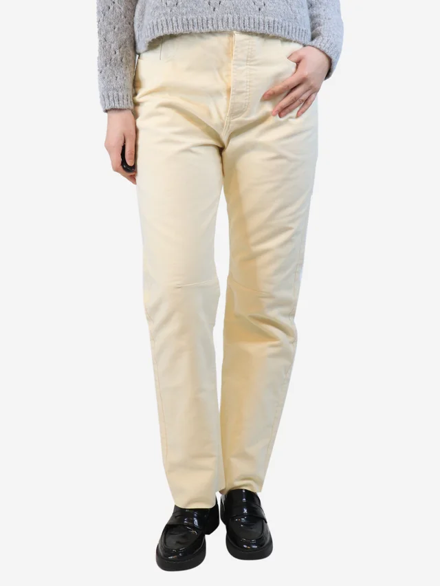 Celine Cream moleskin jeans - size UK 12 in White from Sign of the Times