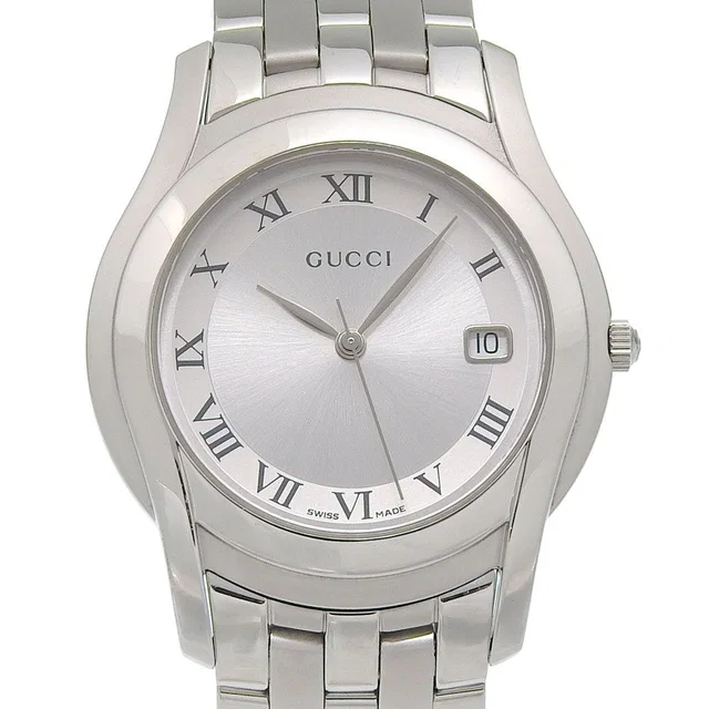 Gucci Class Stainless Steel Quartz Analog Display Silver Dial Watch in Silver from The Reluxe