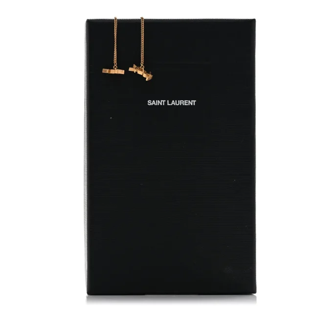Saint Laurent Metal Opyum Threader Earrings Gold in Gold from FASHIONPHILE, photo 4 of 4