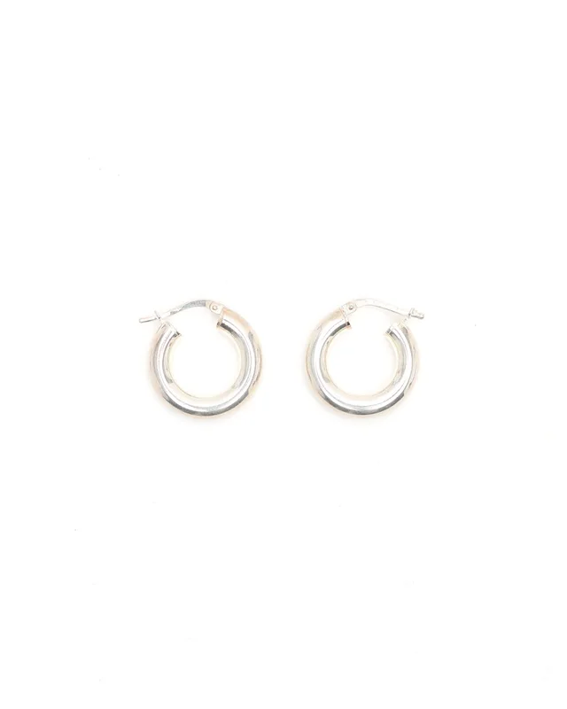 Bottega Veneta Silver Hoop Earrings in Silver from A Retro Tale, photo 2 of 3