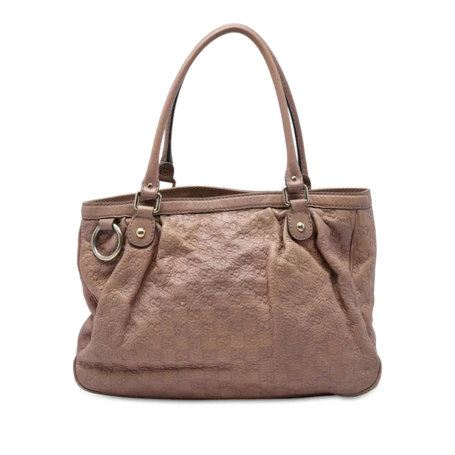 Pink Gucci Guccissima Sukey Tote in Pink Leather from Designer Revival